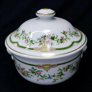Atelier Du Tabalou‎ Lidded Serving Dish Bowl France Porcelain de Limoges Vintage